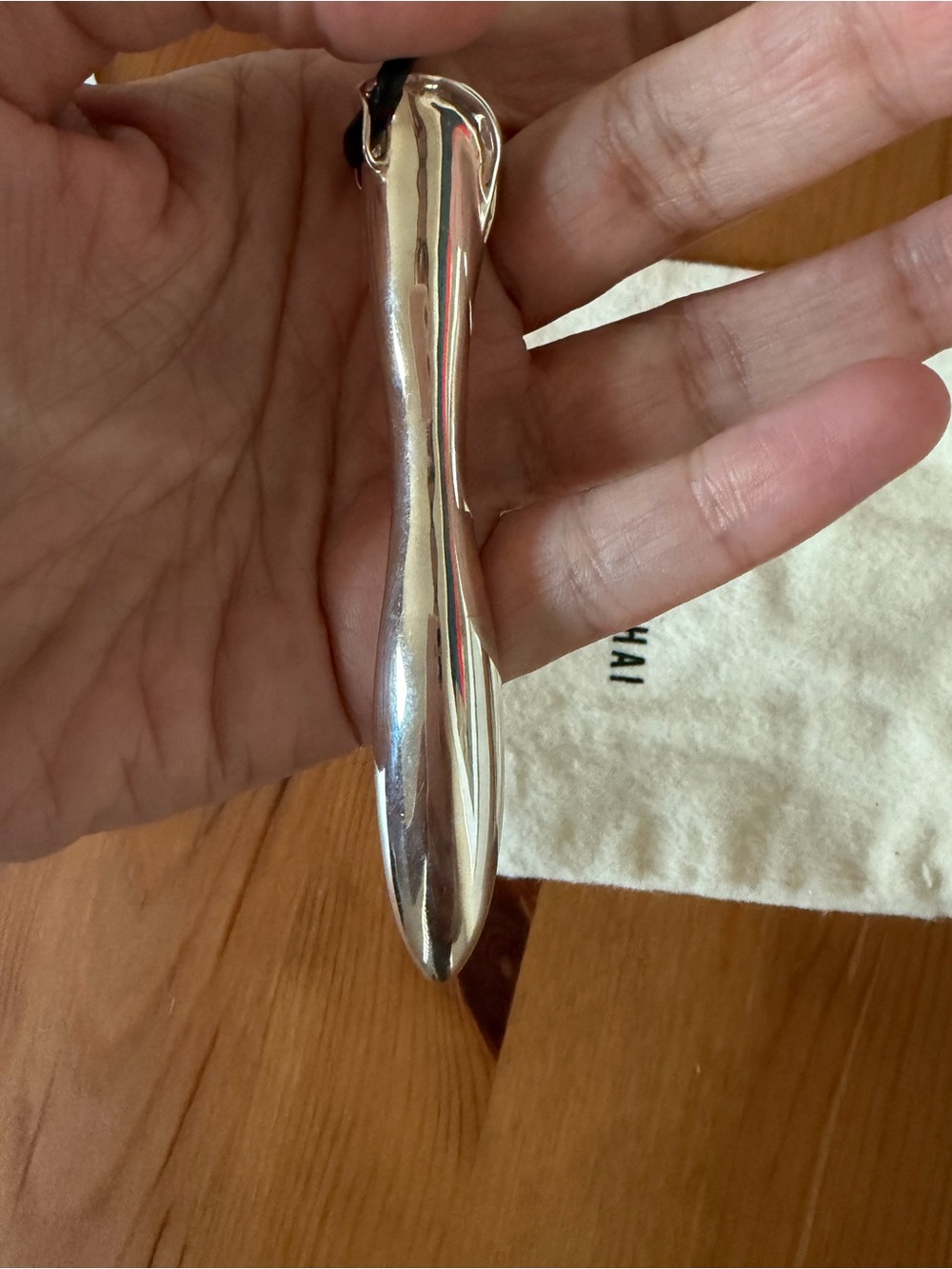 Sophie Buhai Silver Vessel Pendant Necklace Black Vegan Leather Cord MSRP $1250 - Picture 6 of 11